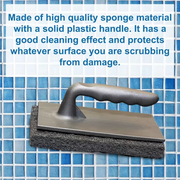 Pool Whiz Swimming Pool Brush HandHeld Sponge Extra Large 8quotx4quot Tile Spa and Bath Scrubber Heavy Duty Scrub Sponger Tile Scrub Brush for Cleaning Pool Tiles by Billy Buckskin Co Pack of 1
