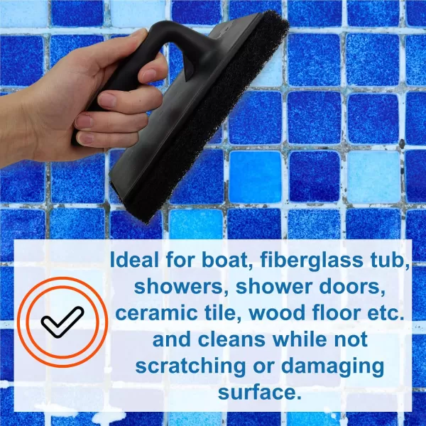 Pool Whiz Swimming Pool Brush HandHeld Sponge Extra Large 8quotx4quot Tile Spa and Bath Scrubber Heavy Duty Scrub Sponger Tile Scrub Brush for Cleaning Pool Tiles by Billy Buckskin Co Pack of 1