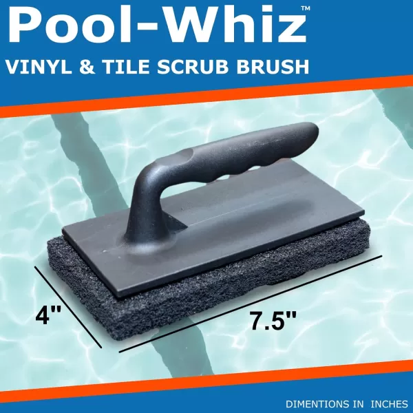 Pool Whiz Swimming Pool Brush HandHeld Sponge Extra Large 8quotx4quot Tile Spa and Bath Scrubber Heavy Duty Scrub Sponger Tile Scrub Brush for Cleaning Pool Tiles by Billy Buckskin Co Pack of 1