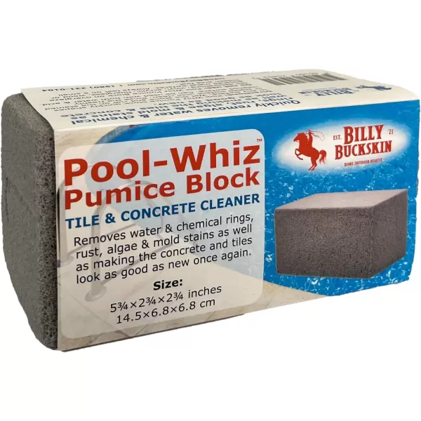 PoolWhiz Pumice Block  Pool Tile ampamp Concrete Cleaner  Pumice Stone for Cleaning Pools Spas ampamp Water Features  Pool and Spa Cleaner by Billy Buckskin Co  Pack of 112 Pack