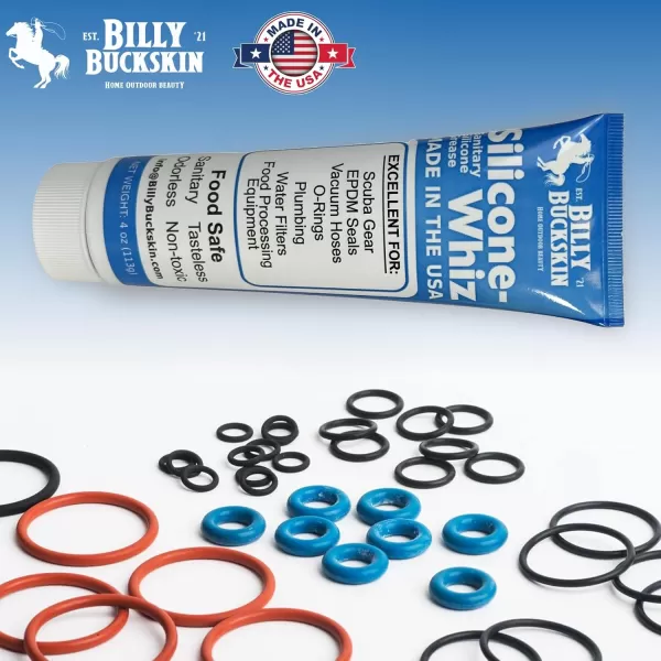 Silicone Whiz Silicone Grease Silicone Grease for O Rings Food Grade Sanitary Lubricant Machine Lube Scuba Grease Plumbers Grease Valve Sealant Diving Lube by Billy Buckskin Co 1 OzTube1x4Oz