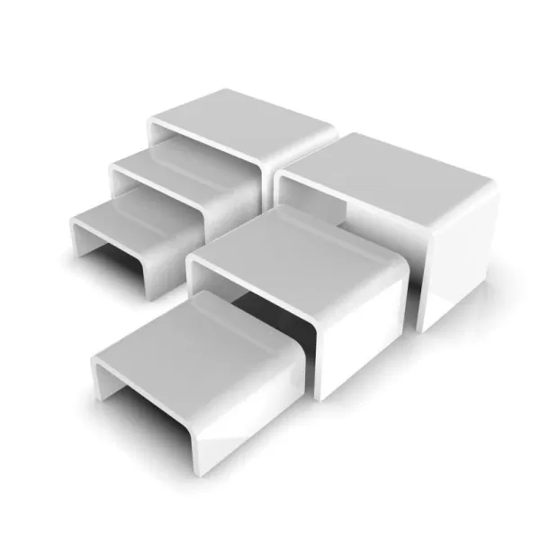 6 Piece White Acrylic Risers  Black Display Stand for Jewelry Food and Collectibles  Action Figurine Shelf Display  Black Tiered Display StandWhite