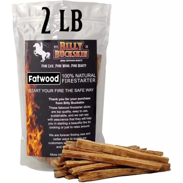 Billy Buckskin 10 lbs Fatwood Fire Starter Sticks Camping Essentials  Great Fire Logs and Fire Starters for Campfires Wood Stoves Fireplaces Bonfires  Start a Fire with 2 Sticks  10 lb Box20 Pounds