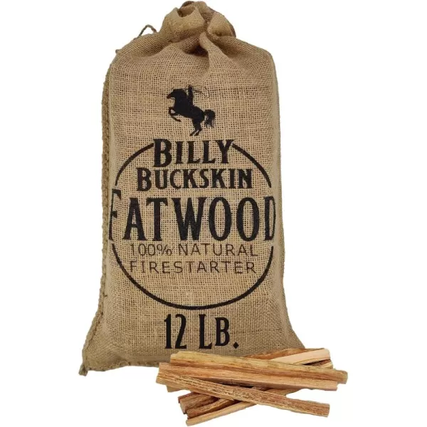 Billy Buckskin Co 8 lb Burlap Bag of Fatwood Fire Starter Sticks  Gift Set of Fatwood Comes in a Stylish Burlap Bag  Start a Fire with just 2 Sticks  8 Pound Bag120 Pounds