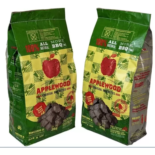 Billy Buckskin Co Oak ampamp Apple Charcoal Briquettes  Burns Hotter Longer ampamp Cleaner  100 Natural Oak ampamp Apple Wood  Prized Flavor Briquettes  Lights Easily  65Pound Bag13 lb