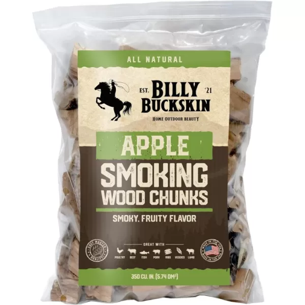 Billy Buckskin Co Variety Pack Smoker Wood Chunks Smoking Wood Chunks Wood Chunks for Smokers Replacement for Charcoal Briquettes Grill ampamp BBQ Camping Essential for Smokers  4 x 35 Pound BagApple