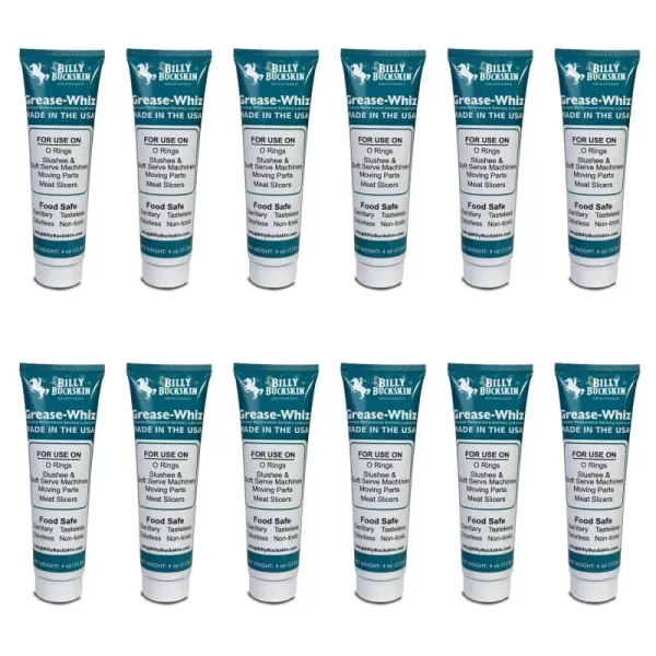 Commercial Food Grade Grease O Rings Grease for Ice Cream ampamp Slushee Machines Mixers Beer Kegs Sliding Glass Door Pool Filters Meat Slicers Grease Whiz Plus 1x4 Oz Tube by Billy Buckskin Co12 Pack