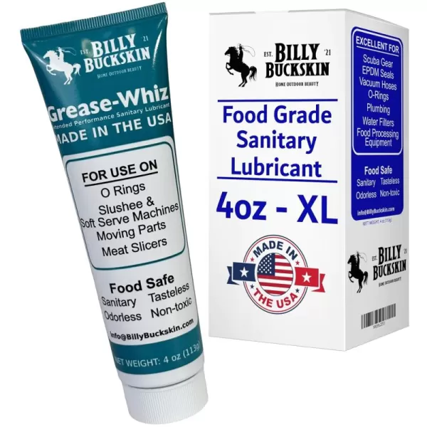 Commercial Food Grade Grease O Rings Grease for Ice Cream ampamp Slushee Machines Mixers Beer Kegs Sliding Glass Door Pool Filters Meat Slicers Grease Whiz Plus 1x4 Oz Tube by Billy Buckskin Co1 Pack