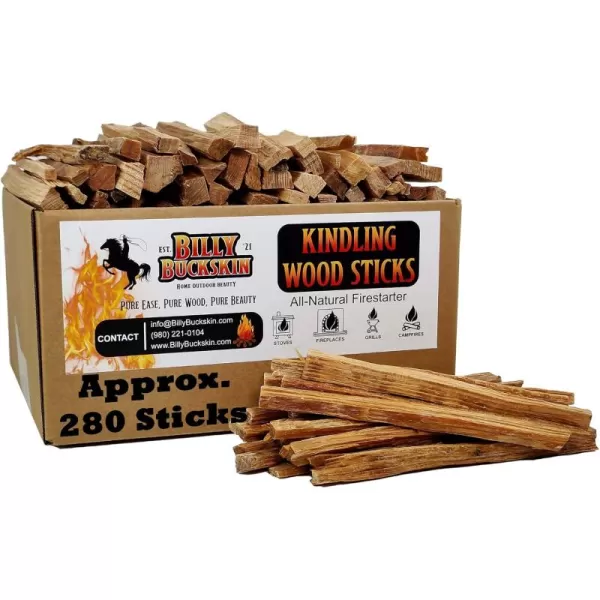 Kiln Dried Kindling Wood Sticks Firewood Kindling Fire Stick Perfect Fire Starter for Campfires Fire Pit Indoor ampamp Outdoor Fireplace AllNatural Approx 140 Fire per Box by Billy Buckskin Co200 Pounds