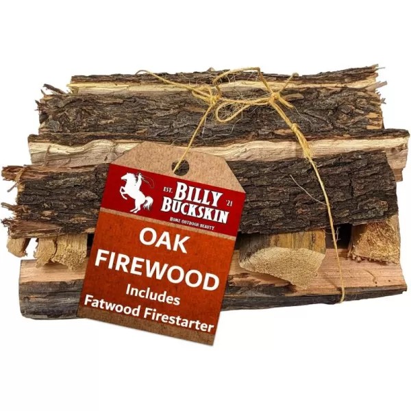 Oak Firewood Logs 18 lbs Split Wood for Solo Stove with Fatwood Fire Starter Sticks Fire Wood for Fire Pit Seasoned Wood Logs for Fireplaces Camping Campfires Firepits  by Billy Buckskin CoOak