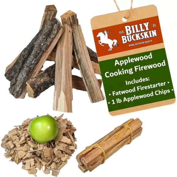 Oak Firewood Logs 18 lbs Split Wood for Solo Stove with Fatwood Fire Starter Sticks Fire Wood for Fire Pit Seasoned Wood Logs for Fireplaces Camping Campfires Firepits  by Billy Buckskin CoApple
