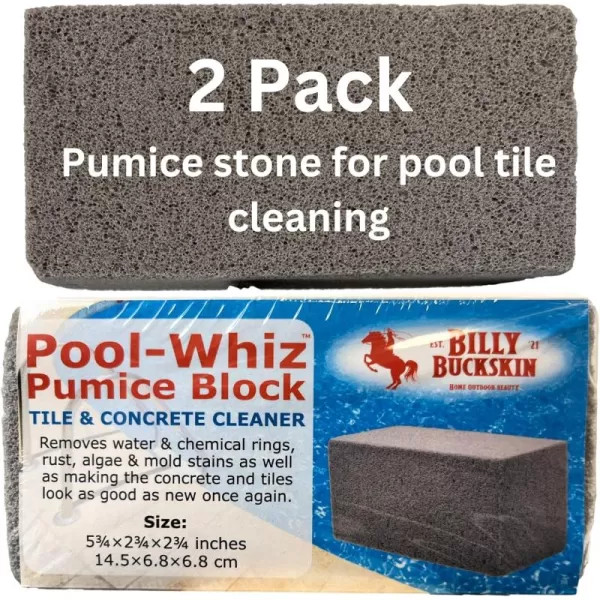 PoolWhiz Pumice Block  Pool Tile ampamp Concrete Cleaner  Pumice Stone for Cleaning Pools Spas ampamp Water Features  Pool and Spa Cleaner by Billy Buckskin Co  Pack of 12 Pack