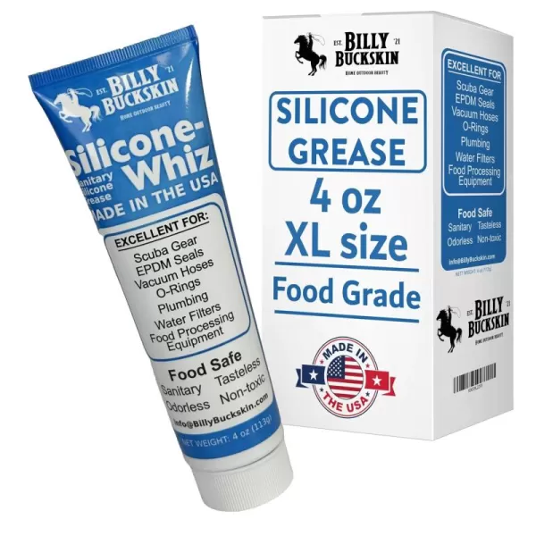 Silicone Whiz Silicone Grease Silicone Grease for O Rings Food Grade Sanitary Lubricant Machine Lube Scuba Grease Plumbers Grease Valve Sealant Diving Lube by Billy Buckskin Co 1 OzTube1x4Oz