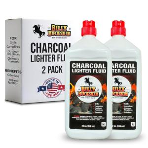 image1 Quart Lighter Fuel Bottle Clean Burning ampamp Fast Lighting Lighter Fluid Charcoal Lighter Fluid Perfect Fire Starter for Outdoor BBQ Camping Charcoal ampamp Wood Fires ampamp Bonfires by Billy Buckskin2 Pack
