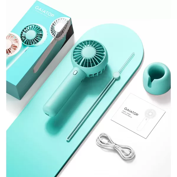 Gaiatop Mini Portable Fan Powerful Handheld Fan Cute Design 3 Speed Personal Small Desk Fan with Base Lightweight Makeup USB Rechargeable Fan for Stylish Girl Women Travel Indoor Outdoor GreenGreen