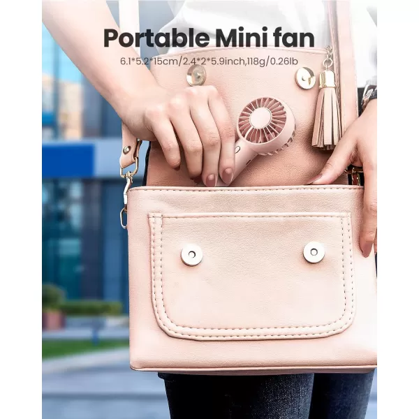 Gaiatop Mini Portable Fan Powerful Handheld Fan Cute Design 3 Speed Personal Small Desk Fan with Base Lightweight Makeup USB Rechargeable Fan for Stylish Girl Women Travel Indoor Outdoor GreenPink