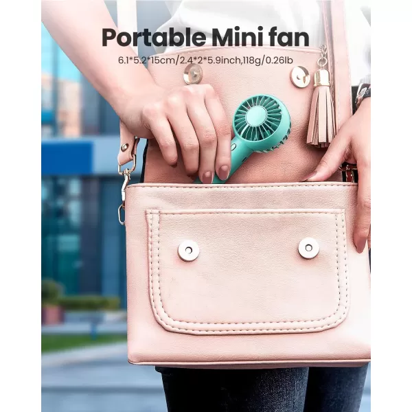 Gaiatop Mini Portable Fan Powerful Handheld Fan Cute Design 3 Speed Personal Small Desk Fan with Base Lightweight Makeup USB Rechargeable Fan for Stylish Girl Women Travel Indoor Outdoor GreenGreen