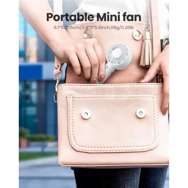 Gaiatop Mini Portable Fan Powerful Handheld Fan Cute Design 3 Speed Personal Small Desk Fan with Base Lightweight Makeup USB Rechargeable Fan for Stylish Girl Women Travel Indoor Outdoor GreenWhite