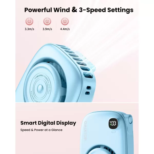 Gaiatop Neck Fan Rechargeable Mini Portable Fan Cute Camera Design Small Desk Fan with 360Rotate Mirror 3 Speed USB Handheld Fan with LED Display Cooling Personal Lash Fan Travel Essentials PurpleBlue