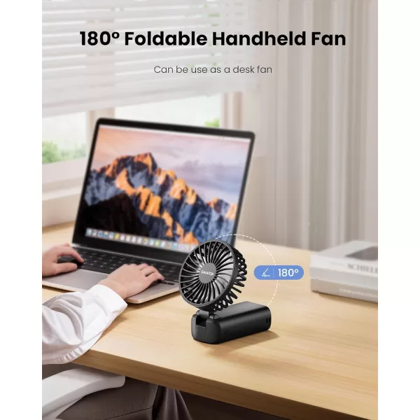 Gaiatop Portable Handheld Fan 180 Foldable Desk Fan 3 Speed Personal Mini Hand Fan 2000mAh Powerful Rechargeable Small Fan with Digital Display USB Personal Fan for Office Outdoor MakeupPinkBlack