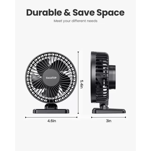 Gaiatop USB Desk Fan Small But Powerful Portable Quiet 3 Speeds Wind Desktop Personal Fan Adjustment Mini Fan Table Fan for Better Cooling Home Office Car Indoor OutdoorPinkBlack