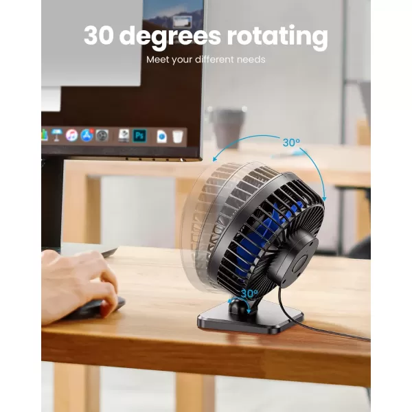 Gaiatop USB Desk Fan Small But Powerful Portable Quiet 3 Speeds Wind Desktop Personal Fan Adjustment Mini Fan Table Fan for Better Cooling Home Office Car Indoor OutdoorPinkBlue