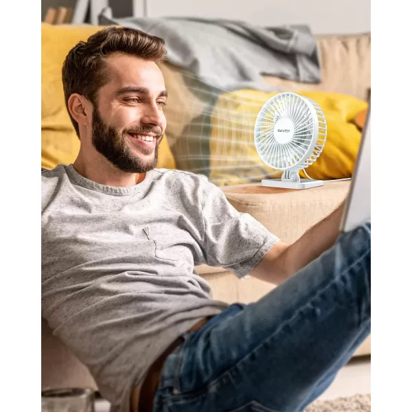Gaiatop USB Desk Fan Small But Powerful Portable Quiet 3 Speeds Wind Desktop Personal Fan Adjustment Mini Fan Table Fan for Better Cooling Home Office Car Indoor OutdoorPinkPure White