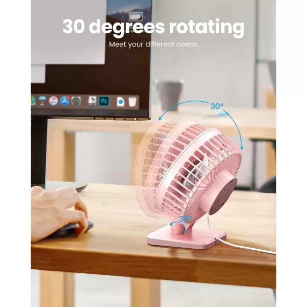 Gaiatop USB Desk Fan Small But Powerful Portable Quiet 3 Speeds Wind Desktop Personal Fan Adjustment Mini Fan Table Fan for Better Cooling Home Office Car Indoor OutdoorPinkPink