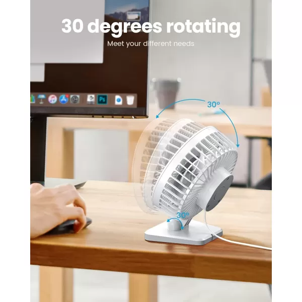 Gaiatop USB Desk Fan Small But Powerful Portable Quiet 3 Speeds Wind Desktop Personal Fan Adjustment Mini Fan Table Fan for Better Cooling Home Office Car Indoor OutdoorPinkPure White