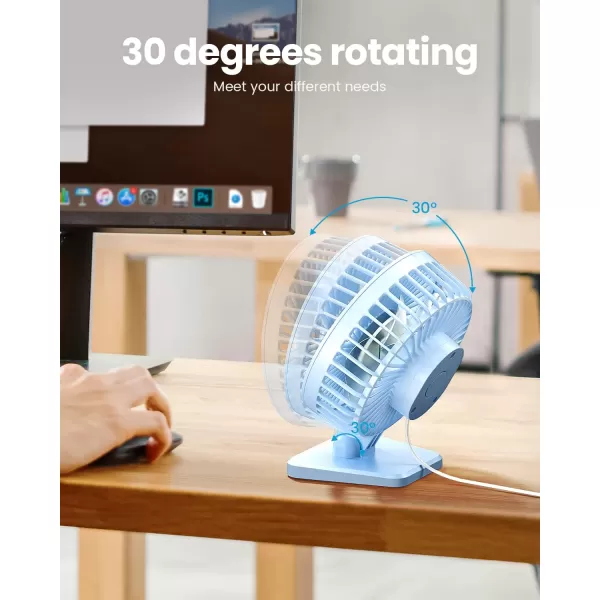 Gaiatop USB Desk Fan Small But Powerful Portable Quiet 3 Speeds Wind Desktop Personal Fan Adjustment Mini Fan Table Fan for Better Cooling Home Office Car Indoor OutdoorPinkLight blue