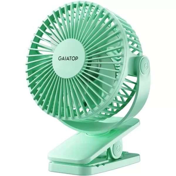 Gaiatop Portable Clip on Fan Battery Operated Small Powerful USB Desk Fan 3 Speed Quiet Rechargeable Mini Table Fan 360 Rotate Personal Cooling Fan for Home Office Stroller Camping Black Bluegreen