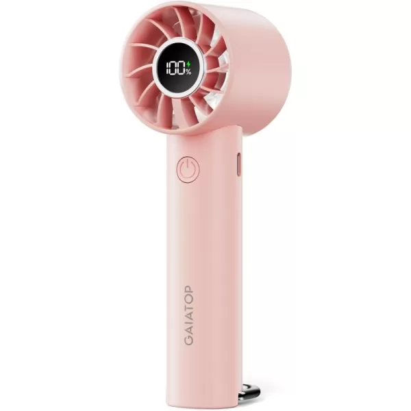 Gaiatop Portable Mini Fan Handheld Personal Fan with LED Display 3 Speeds 2000mAh USB Rechargeable Battery Fan LED Lighting Small Desk Fan for Women Men Girls Kids Indoor Outdoor Travel BlackPink