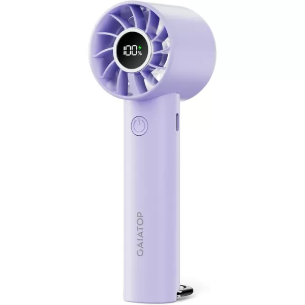 Gaiatop Portable Mini Fan Handheld Personal Fan with LED Display 3 Speeds 2000mAh USB Rechargeable Battery Fan LED Lighting Small Desk Fan for Women Men Girls Kids Indoor Outdoor Travel BlackPurple