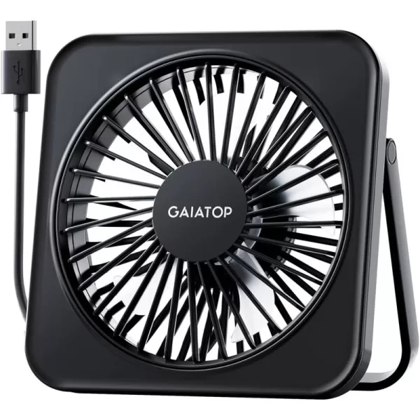 Gaiatop USB Desk Fan 5 Inch Personal Fan Small Portable Table Fan with 180 Tilt Folding and 3 Speeds Strong Wind Ultra Quiet Personal Cooling Fan For Office Home Bedroom Desktop TravelBlack