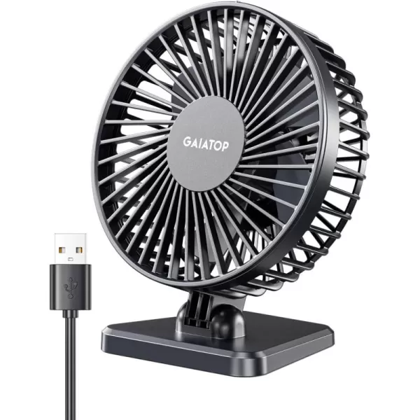 Gaiatop USB Desk Fan Small But Powerful Portable Quiet 3 Speeds Wind Desktop Personal Fan Adjustment Mini Fan Table Fan for Better Cooling Home Office Car Indoor OutdoorPinkBlack