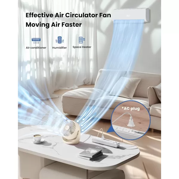 Gaiatop Air Circulator Fan Portable Desk Fan Table Fan Dorm Fan 5Inch Small Fan 3 Speed with 360 Adjustable Tilt EnergySaving Quiet Fan for Home Office Bedside Bedroom BathroomBeige