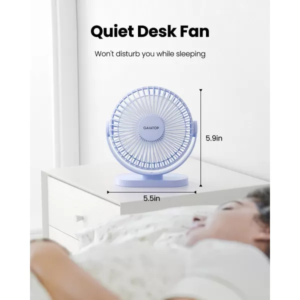 Gaiatop USB Desk Fan 3 Speeds Powerful Portable Fan 55 Inch Quiet Cooling Mini Fan 90 Rotate Small Table Fan with 5ft Cable Personal Fan for Desktop Home Office Travel BlackBlue