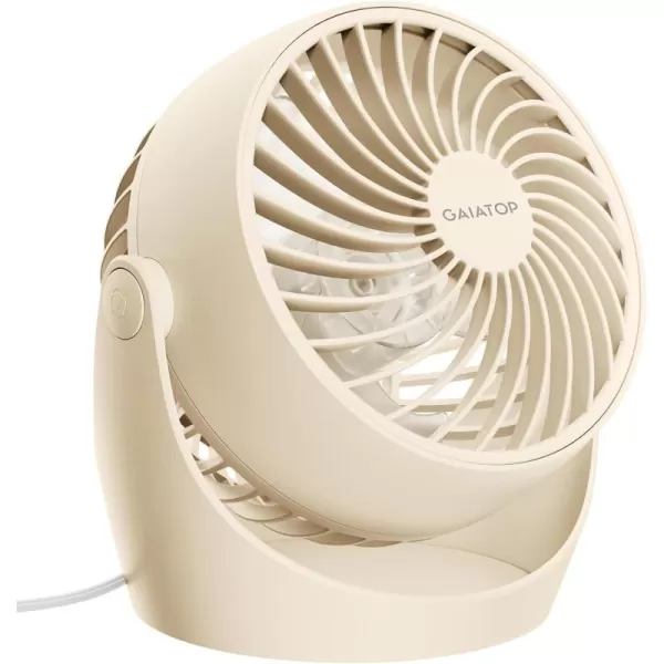 Gaiatop Air Circulator Fan Portable Desk Fan Table Fan Dorm Fan 5Inch Small Fan 3 Speed with 360 Adjustable Tilt EnergySaving Quiet Fan for Home Office Bedside Bedroom BathroomBeige