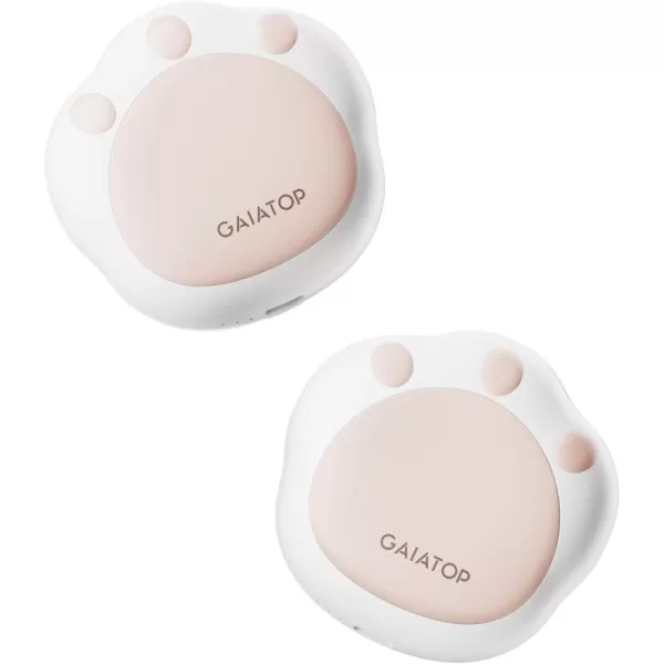 Gaiatop Hand Warmers Rechargeable 2 Pack Cute Cat Paw Shaped 3 Levels 4000 mAh Electric Hand Warmer Reusable Portable Pocket Hot Hands Heater Gifts for Women Men Raynauds Hunting CampingWhite