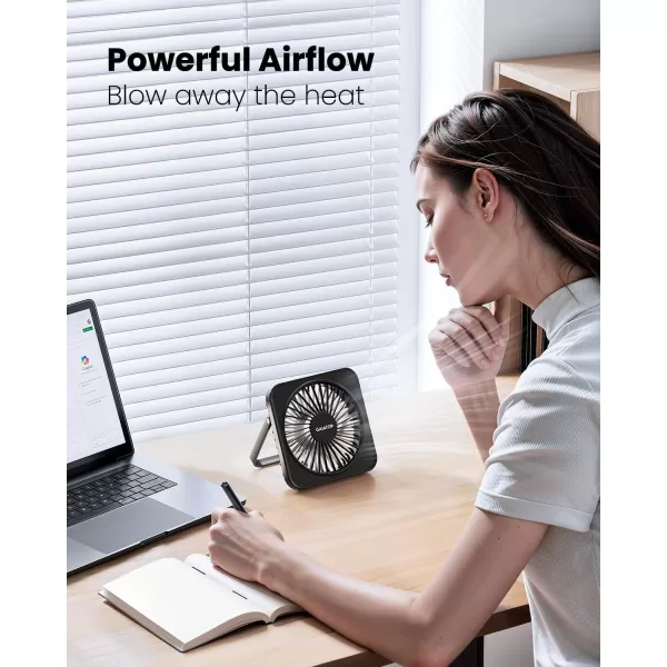 Gaiatop USB Desk Fan 5 Inch Personal Fan Small Portable Table Fan with 180 Tilt Folding and 3 Speeds Strong Wind Ultra Quiet Personal Cooling Fan For Office Home Bedroom Desktop TravelBlack