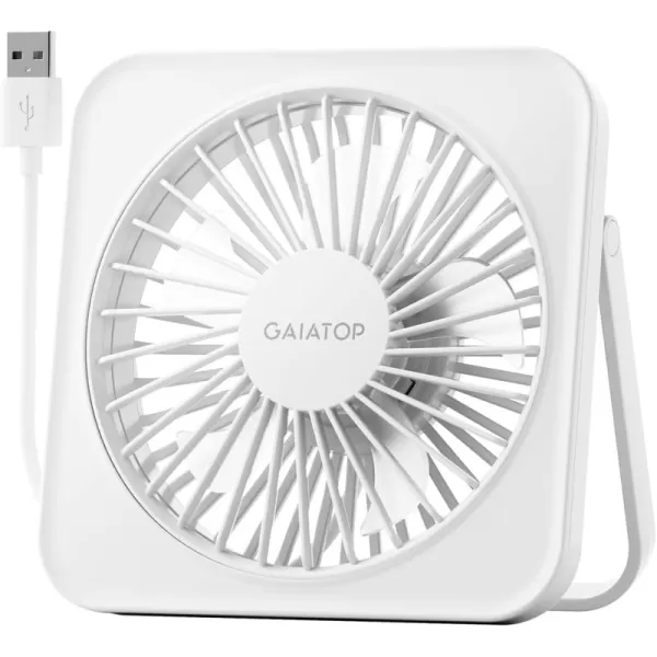 Gaiatop USB Desk Fan 5 Inch Personal Fan Small Portable Table Fan with 180 Tilt Folding and 3 Speeds Strong Wind Ultra Quiet Personal Cooling Fan For Office Home Bedroom Desktop TravelWhite