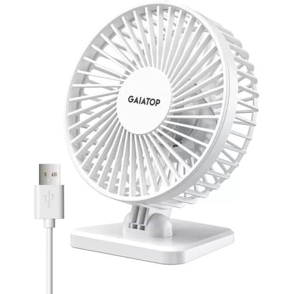 Gaiatop USB Desk Fan Small But Powerful Portable Quiet 3 Speeds Wind Desktop Personal Fan Adjustment Mini Fan Table Fan for Better Cooling Home Office Car Indoor OutdoorPinkPure White