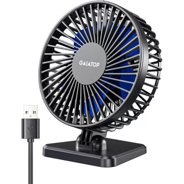 Gaiatop USB Desk Fan Small But Powerful Portable Quiet 3 Speeds Wind Desktop Personal Fan Adjustment Mini Fan Table Fan for Better Cooling Home Office Car Indoor OutdoorPinkBlue