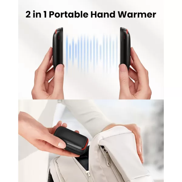 imageGaiatop Rechargeable Hand Warmers Electric Portable Pocket Heater Reusable Handwarmers 2 in 1 Hot Hands Gifts for Men Women Boys Girls Kids Raynauds Must Haves 2 PackBlack