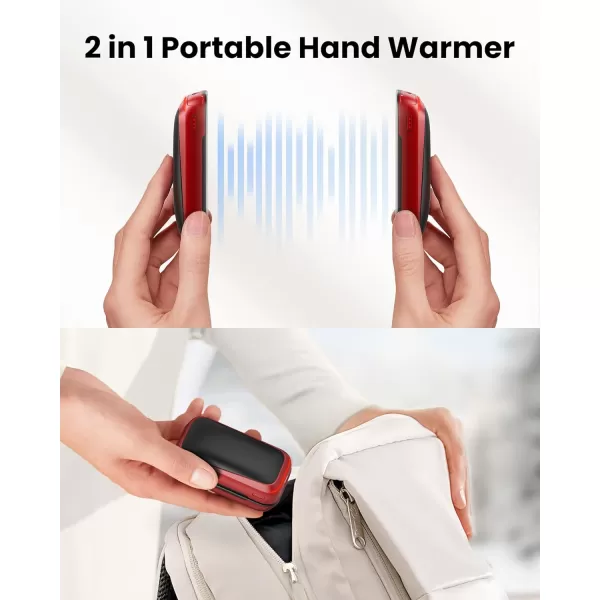 imageGaiatop Rechargeable Hand Warmers Electric Portable Pocket Heater Reusable Handwarmers 2 in 1 Hot Hands Gifts for Men Women Boys Girls Kids Raynauds Must Haves 2 PackRed