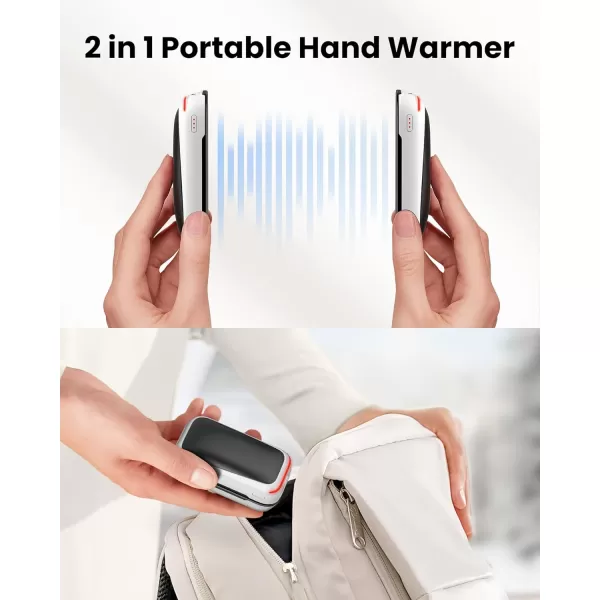 imageGaiatop Rechargeable Hand Warmers Electric Portable Pocket Heater Reusable Handwarmers 2 in 1 Hot Hands Gifts for Men Women Boys Girls Kids Raynauds Must Haves 2 PackWhite