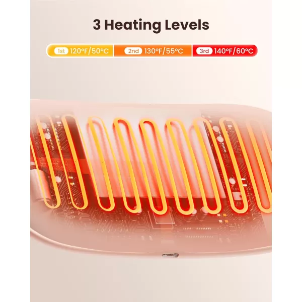 imageGaiatop Portable Heating Pad for Period Cramps 5000mAh Cordless Menstrual Heating Pad with 3 Heat Levels and 6 Massage Modes 5S Fast Heat Pad Relief Period Heating Pad for Women GirlPinkPink