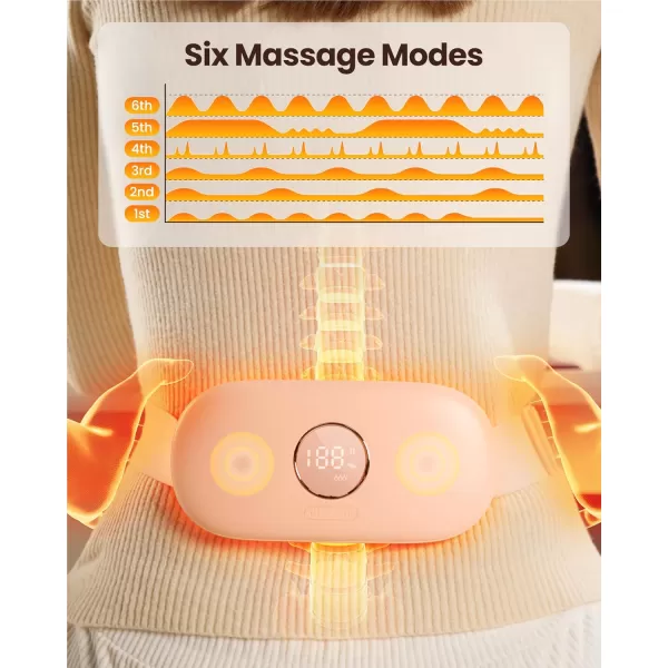 imageGaiatop Portable Heating Pad for Period Cramps 5000mAh Cordless Menstrual Heating Pad with 3 Heat Levels and 6 Massage Modes 5S Fast Heat Pad Relief Period Heating Pad for Women GirlPinkPink