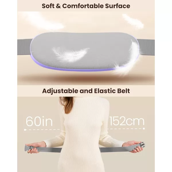 imageGaiatop Portable Heating Pad for Period Cramps 5000mAh Cordless Menstrual Heating Pad with 3 Heat Levels and 6 Massage Modes 5S Fast Heat Pad Relief Period Heating Pad for Women GirlPinkPurple