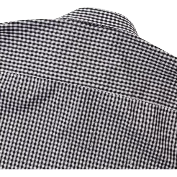 STACY ADAMS Mens Big and Tall Gingham Check Dress ShirtBlack